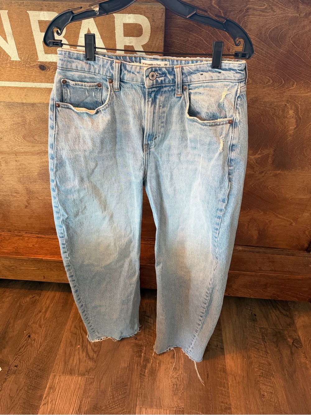 Abercrombie high rise barrel jeans curve love